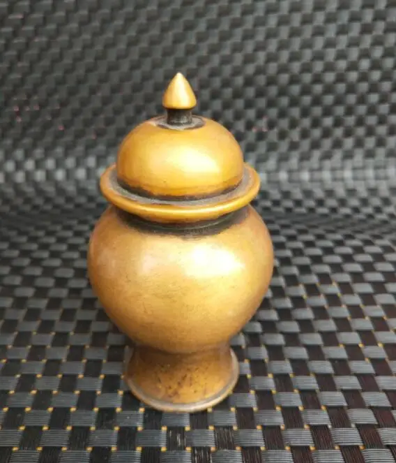 Chinese brass archaize small storage tank