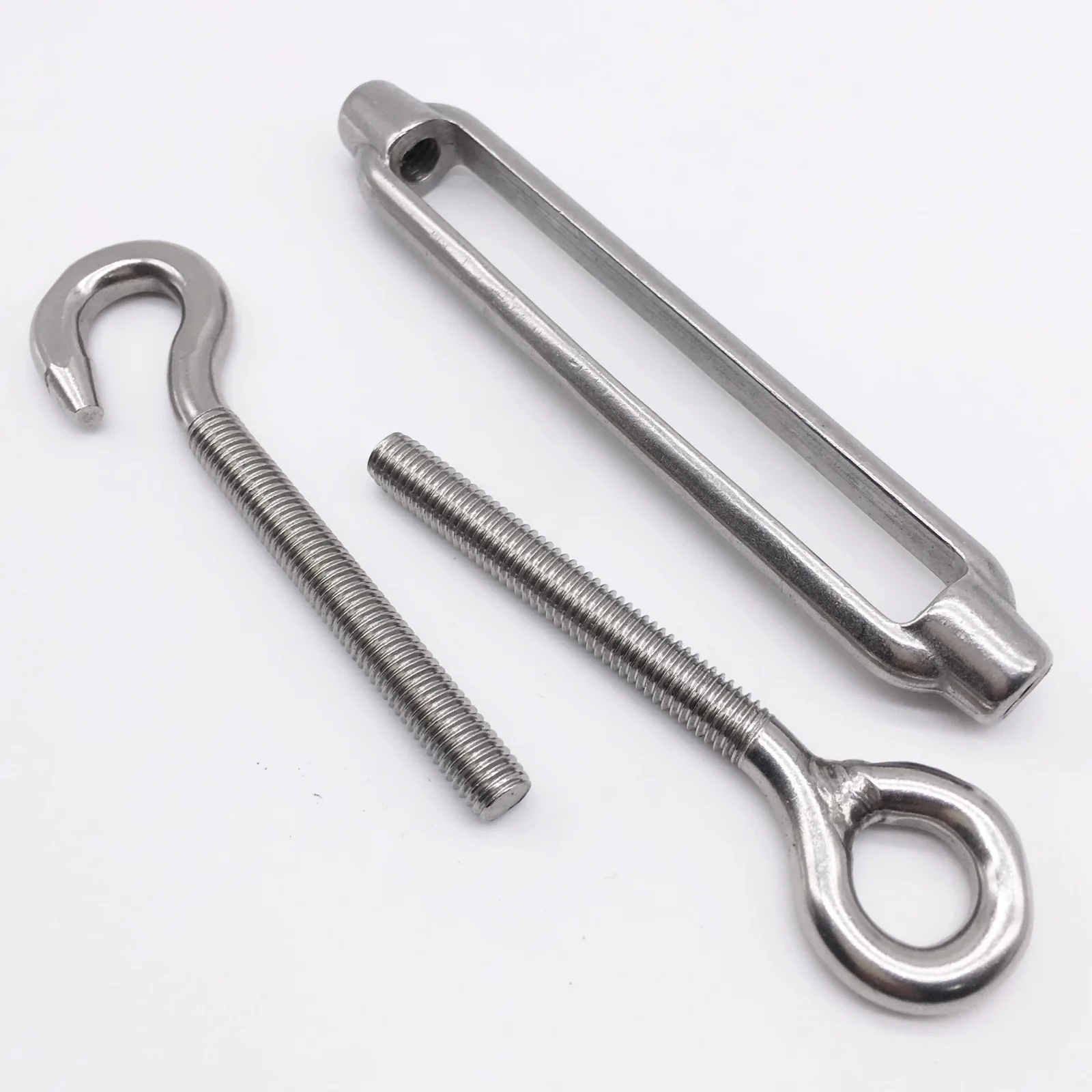 Wkooa M12 Stainless Steel 304 Turnbuckle Hook to Eye Wire Rope Tension