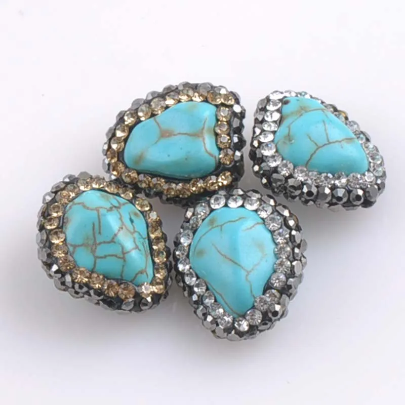 Kallaite Natural stone Beads Crystal Oval Irregular for Jewelry making 2pcs 27x12mm TRS0196X