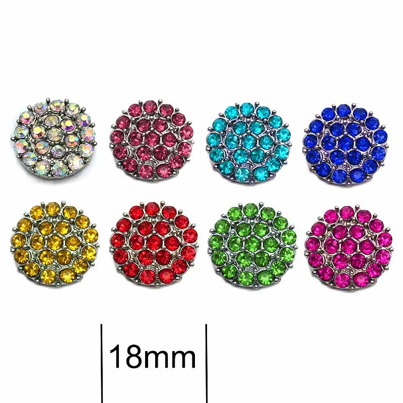 Wholesale metal Rhinestone Snap Buttons w162 flower Diy Jewelry fit 18mm Snap button Necklaces/Bracelets for women