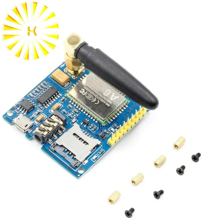 1Set A6 GSM GPRS Module TTL/RS232 Core Development Board With Antenna GPRS Wireless Data Transmission Replace SIM900 Connector