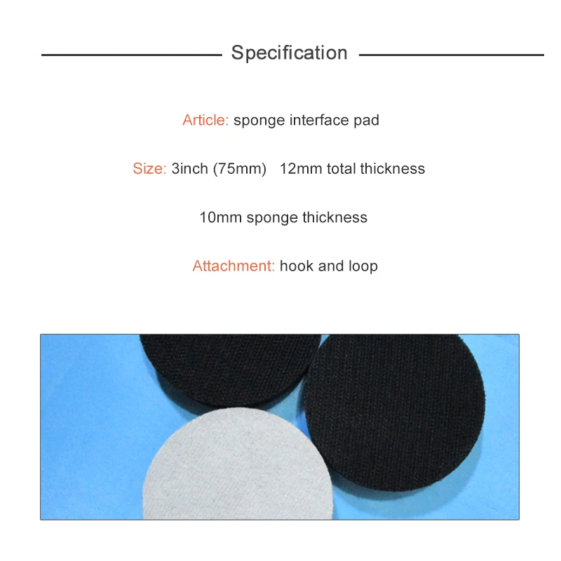 5PCS 3 Inch 75mm Soft Sponge Interface Pad Damping Disc Pad Self-adhesive Backing Pad Hook and Loop