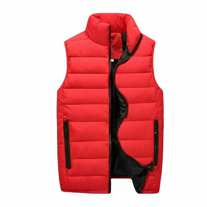 b 2024 New winter Autumn Sleeveless Jacket for Men Fashion Warm Male Winter Vest Light Plus Size Mens Down cotton Waistcoat