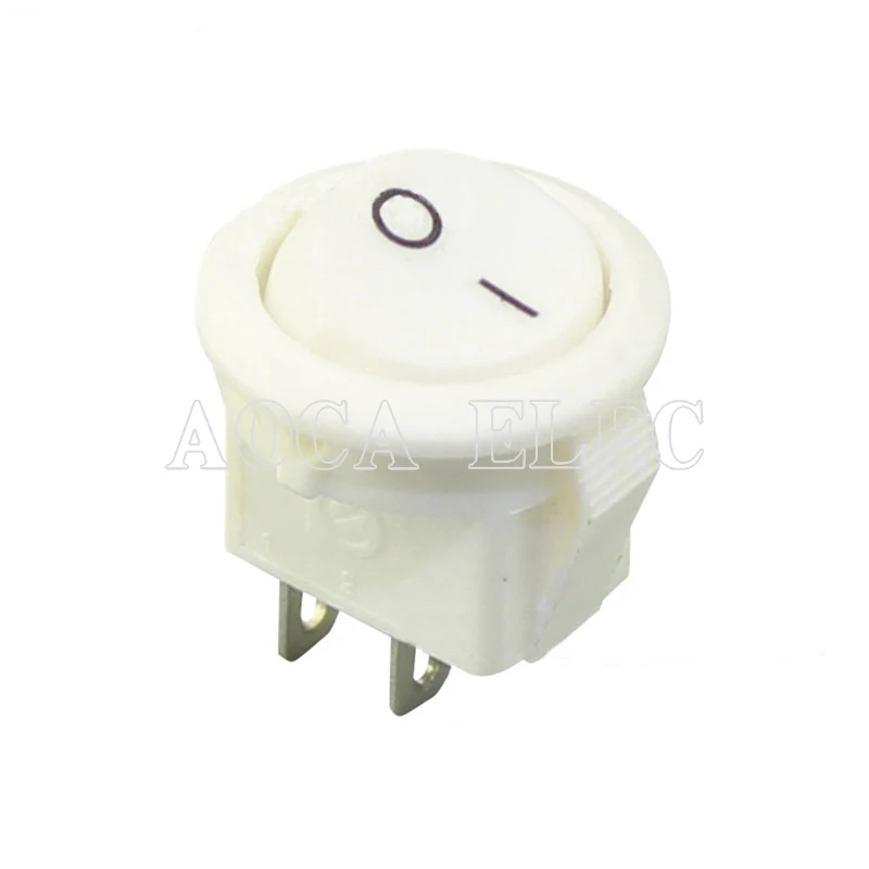 DC AC 3A/250V KCD5 Round 2PIN On/Off SPST Mini Rocker Switch Round Boat Rocker Switch 2PIN Snap-in On Off Micro Switch 250V 3A