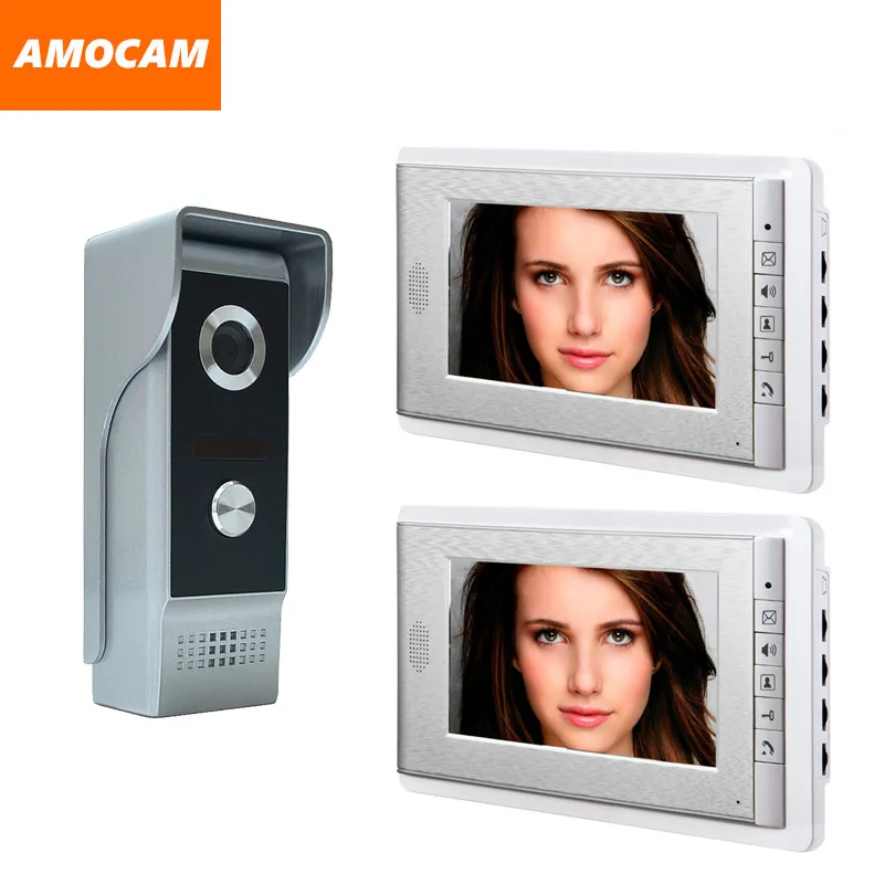 

7 Inch video Door Phone Doorbell Intercom System Video DoorBell Video Doorphone Aluminium alloy night vision Camera for villa