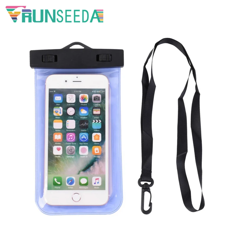 Runseeda-Bolsa de natación impermeable para teléfono móvil, paquete sellado para Smartphone, piscina, playa, buceo, bolsa de almacenamiento