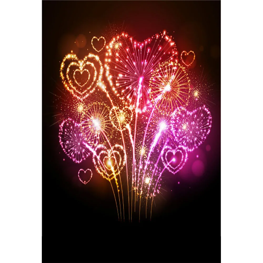 Laeacco ดอกไม้ไฟปีใหม่ Night เด็กการถ่ายภาพพื้นหลังที่กำหนดเองไวนิลถ่ายภาพฉากหลังสำหรับ Photo Studio