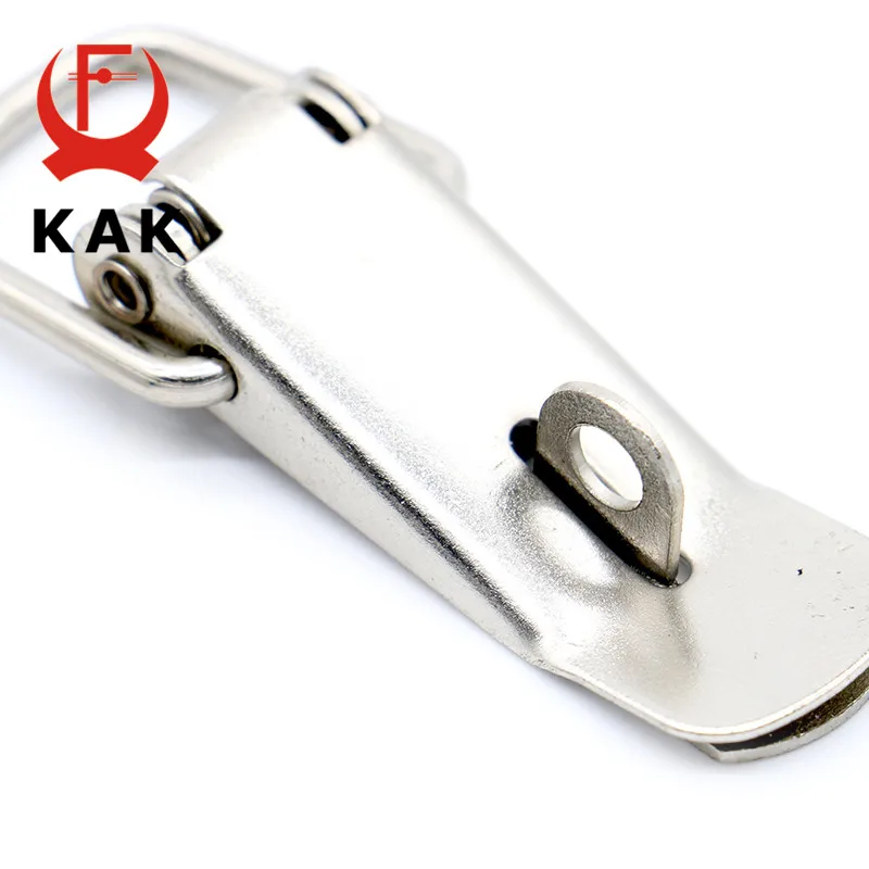 4PC KAK-J106 Cabinet Box Locks Spring Loaded Latch Catch Toggle 27*63 Iron Hasps For Sliding Door Window Furniture Hardware