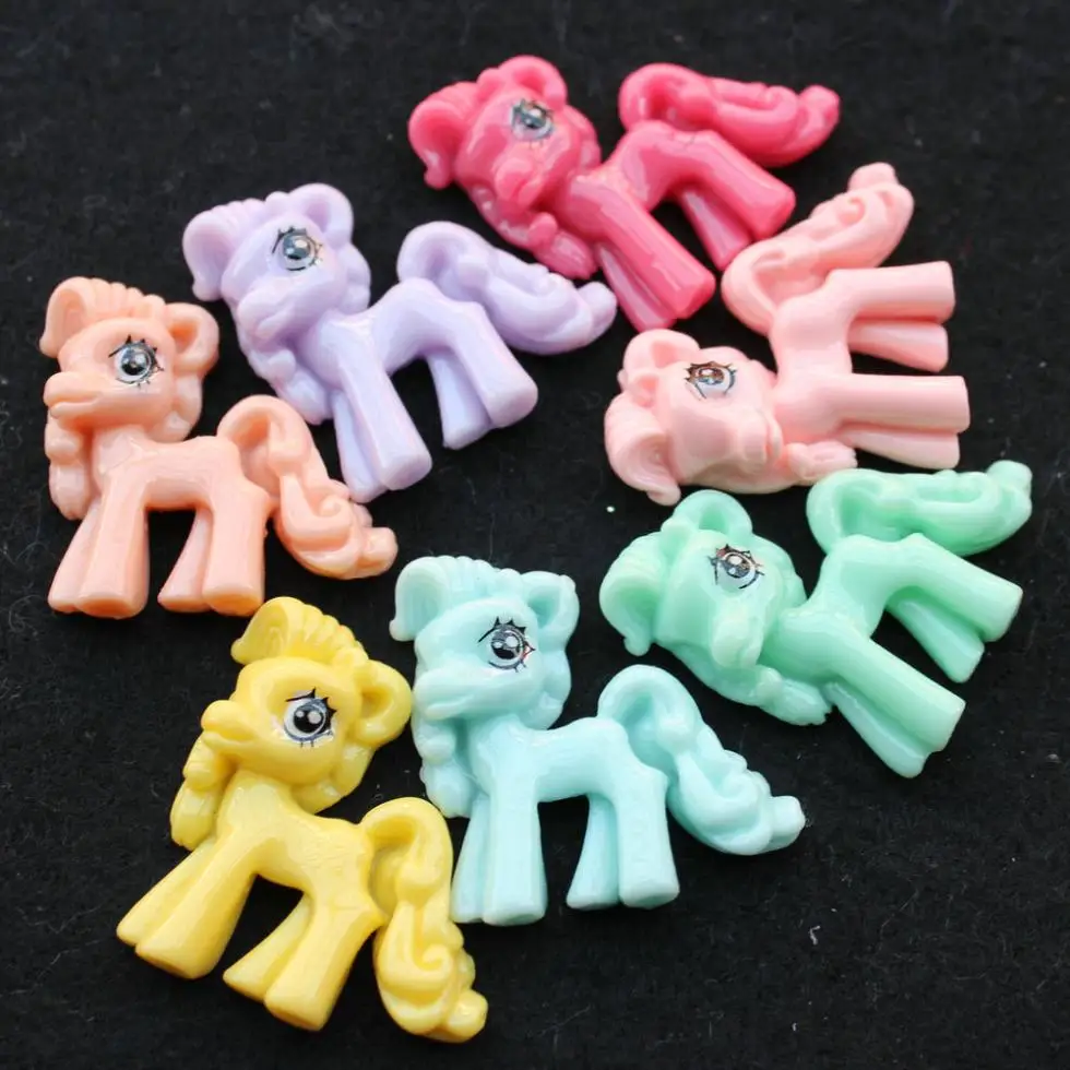 60pcs large Colorful Ponie Flatback Resin Cabochons mix color 35mm flat back decoden pieces