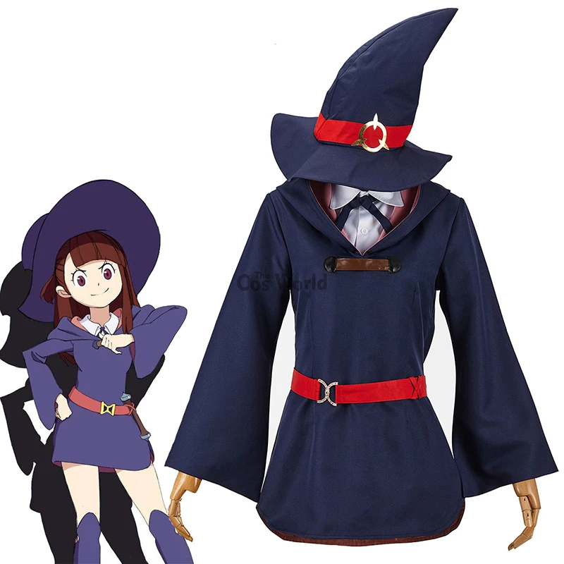 Little Witch Academia Akko Kagari Shirt Dress Uniform Outfit Anime Halloween Hallowmas Cosplay Costumes