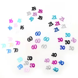 15g Lady MenNumber Digital 16 18 30 60 YearsOld Sprinkle Metallic Confetti Table Scatter Adults Happy Birthday Party Decorations