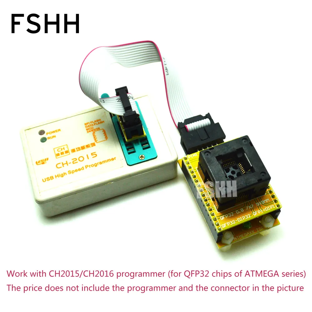 Avr ispのテストソケット,プログラマーアダプター,ch2015,lqfp32,lqfp32,qfp32,mega8,mega48,mega88に適用