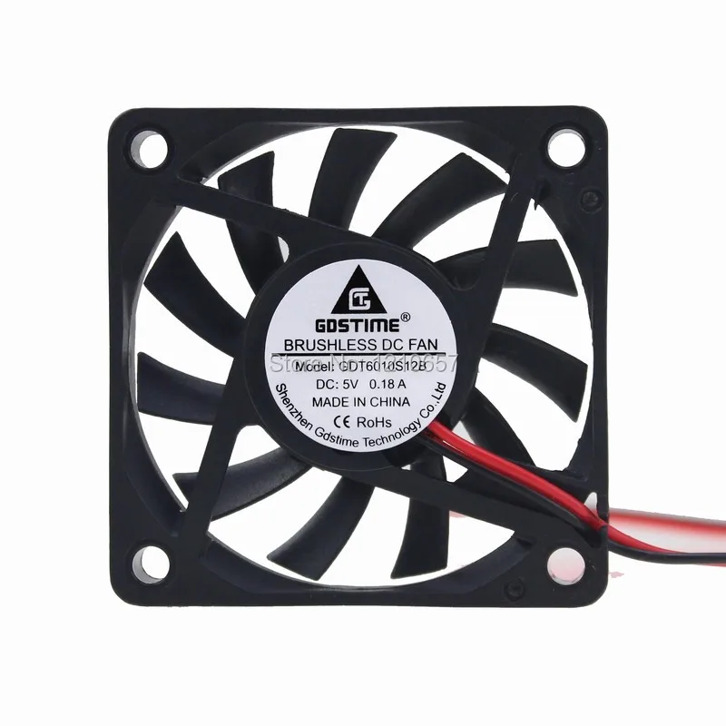 5 PCS LOT Gdstime DC 5V 2P 60mm 60x60x10mm 6010S Cooler Motor Processor Cooling Fan