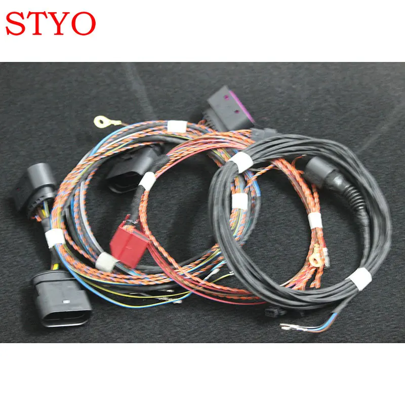 STYO Car Auto Leveling Range LED Headlight Cornering AFS Wire + LED Lamp 10 to 14 Adapter For VW Golf 7 MK7