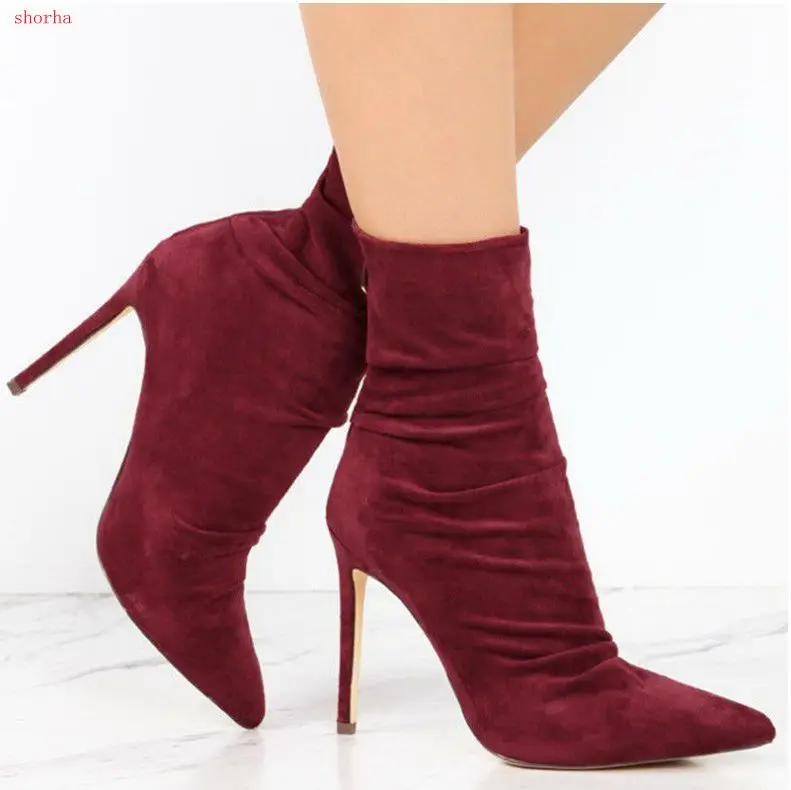 

New Fashion Women Stretch Slim ankle Boots Sexy Fashion Elastic Socks Boots High-Heels pumps Women Shoes Female Boots