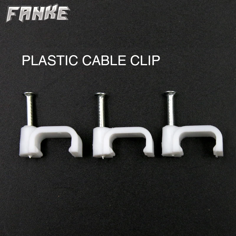 100 PCS 7MM square Cable Wire Wall Hanging Screw Clips/ Cable Clips / cable nail/ wire clips