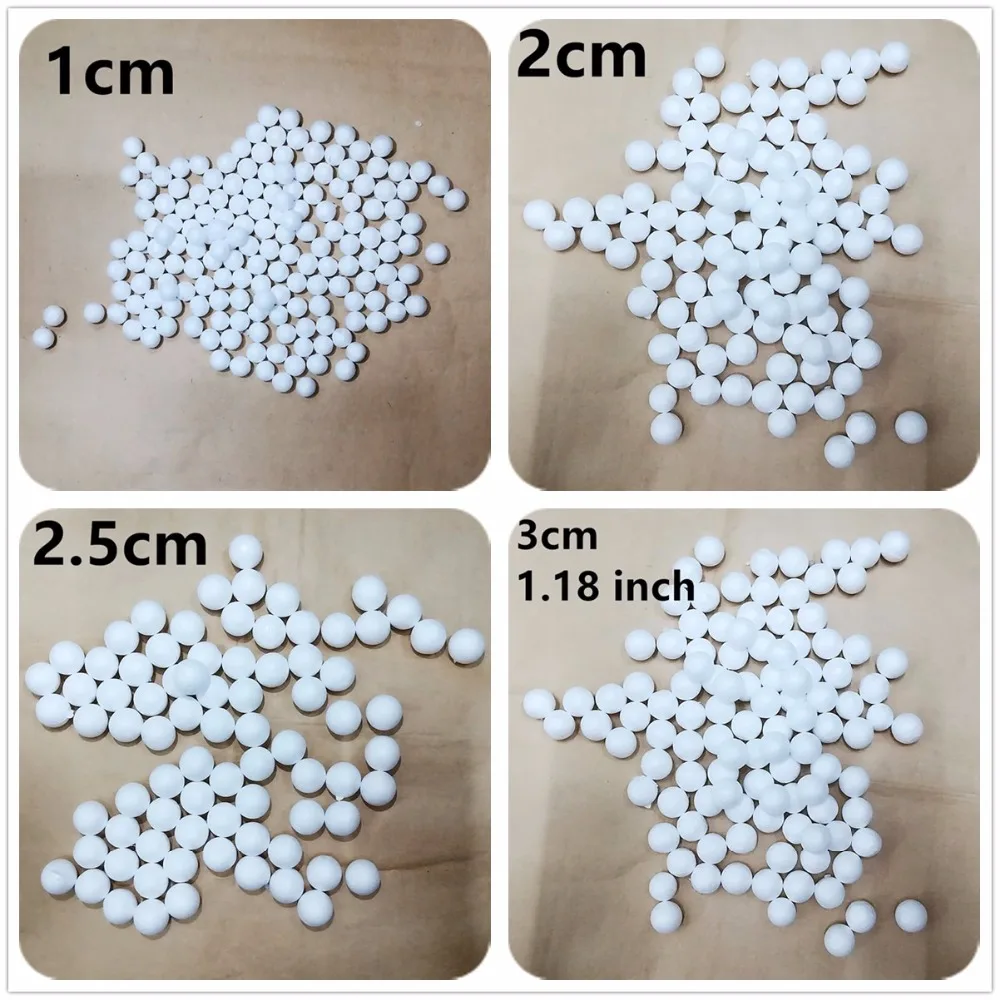 1cm 1.5cm 2cm 2.5cm 3cm 4cm white foam Round balls Mini Polystyrene Styrofoam craft Decoration Christmas balls