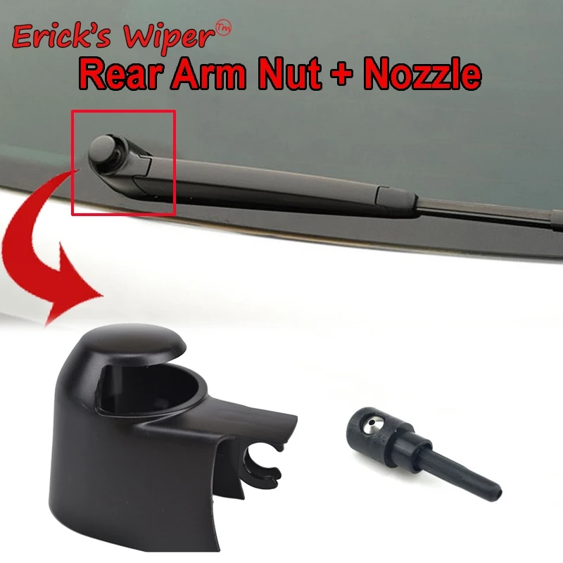 Erick's Wiper Windshield Windscreen Rear Wiper Arm Washer Cover Cap Nut & Jet Nozzle Set For VW Scirocco - Typ 13/137 2008-2017