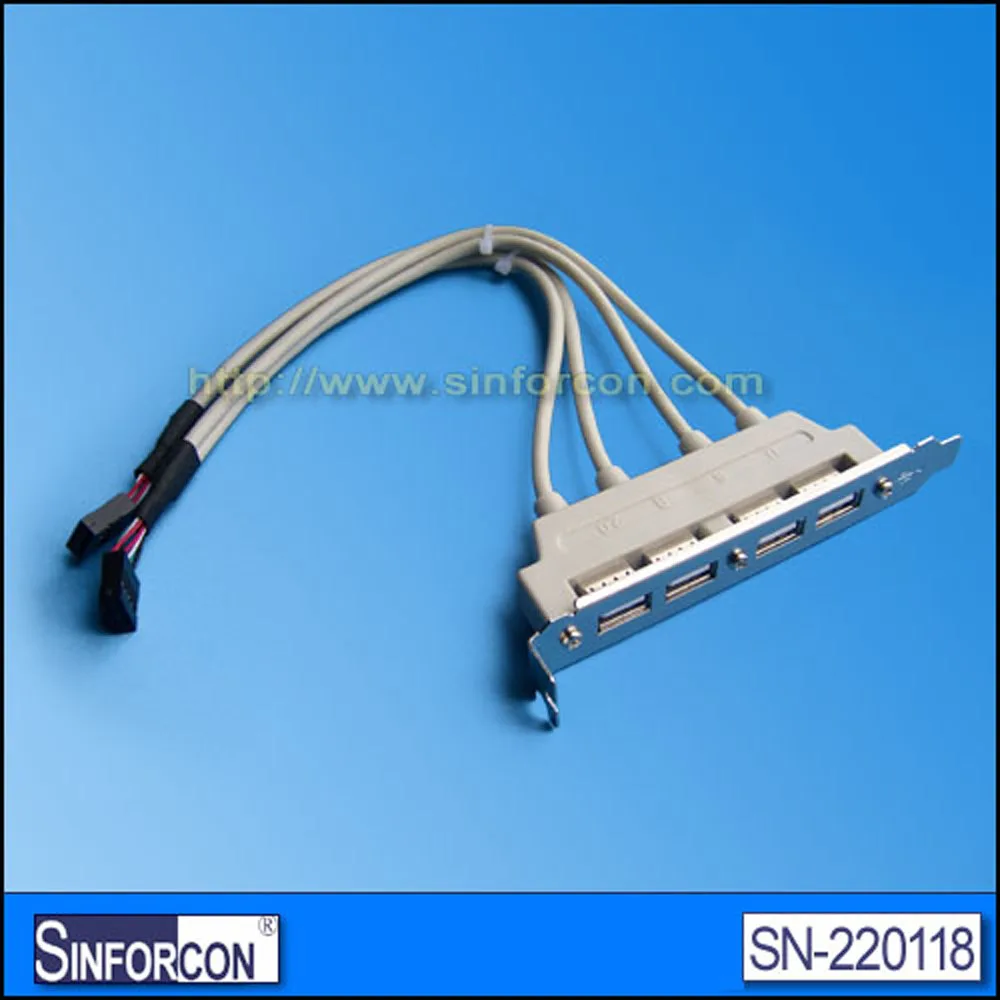Bracket 4 Port USB to 2.54 2x5P Mainboard USB Extension Cable for Industrial PC Chassis