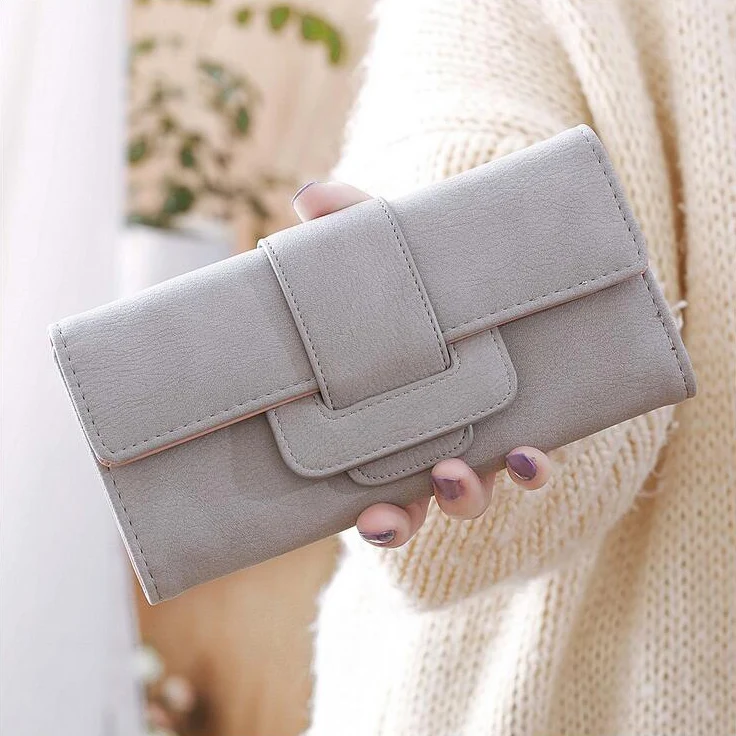 

Lady Purse Hasp Women Wallets Clutch Coin Purses Moneybags ID Cards Holder Retro PU Leather Woman Wallet Long Handbags Burse Bag