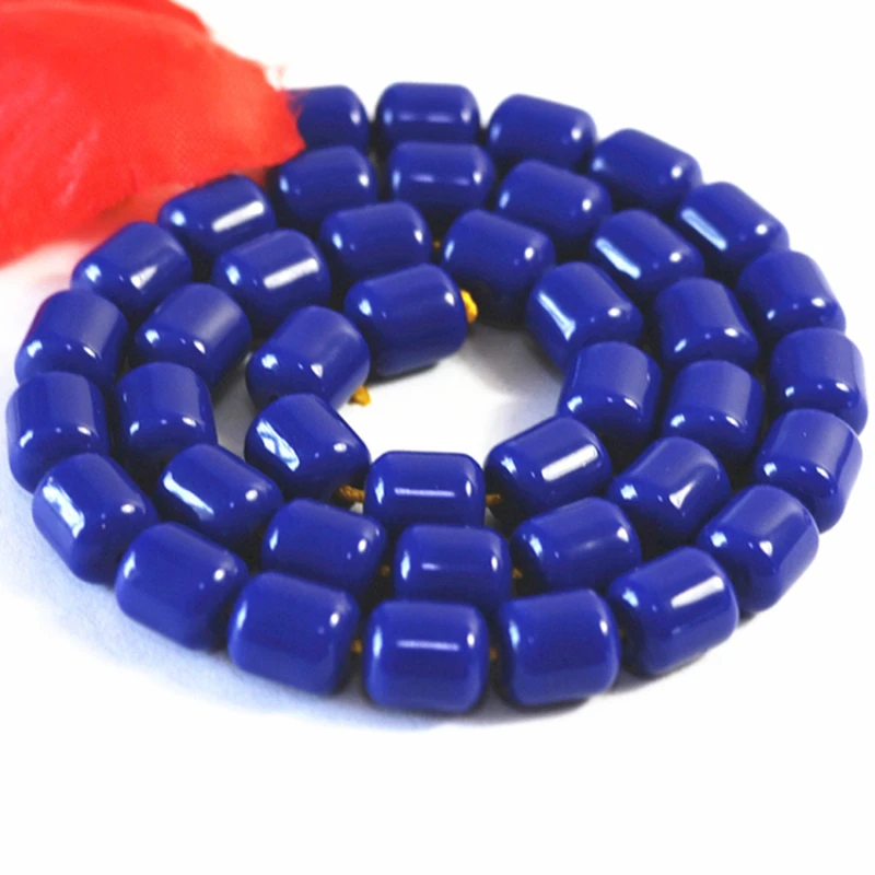 Dark blue imitation resin beeswax barrel rice shape 8*9mm 9*11mm 10*13mm loose spacers beads diy gifts jewelry making 15inch B72