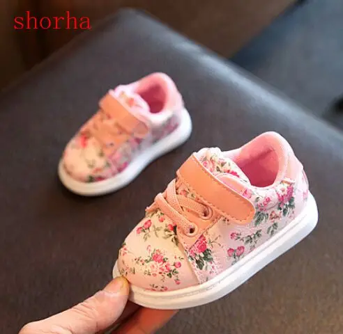 New Kids Shoes For Girls Fashion Children Casual Shoes Floral Cute Toddler Kids Sneakers Breathable Baby Girls Shoes EU 21-30