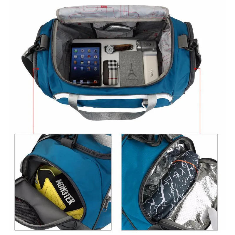 40L Dry Wet Gym Bags For Fitness Travel Shoulder Bag Handbag Waterproof Sports Shoes Women Men Sac De Sport Training Tas XA473WA