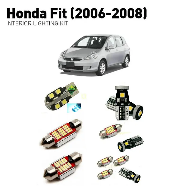 

Led interior lights For Honda fit 2006-2008 6pc Led Lights For Cars lighting kit automotive bulbs Canbus