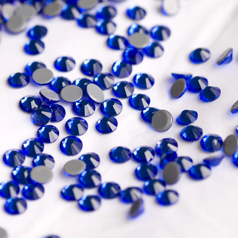 YANRUO 2058HF SS4-SS30 Sapphire Hot Fix Crystal Flat Back Hotfix Strass DIY Glass Rhinestones For Clothing