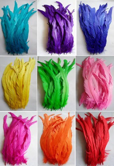 

Craft Feather! 200pcs/lot Dyed Rooster Tail Feathers 9color optional 12-14inches 30-35cm,Loose Tail Feathers, Rooster Feathers