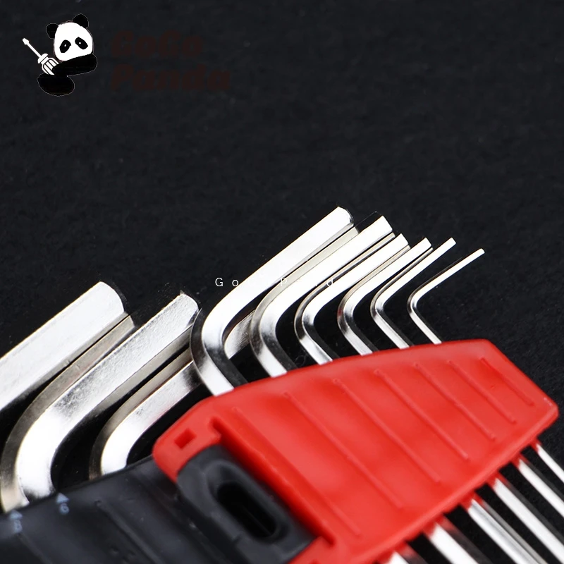 Kostenloser Versand 9 IN 1 Standard Typ Hex Schlüssel Wrench Set CRV Material 1,5 2 2,5 3 4 etc. HO-0119
