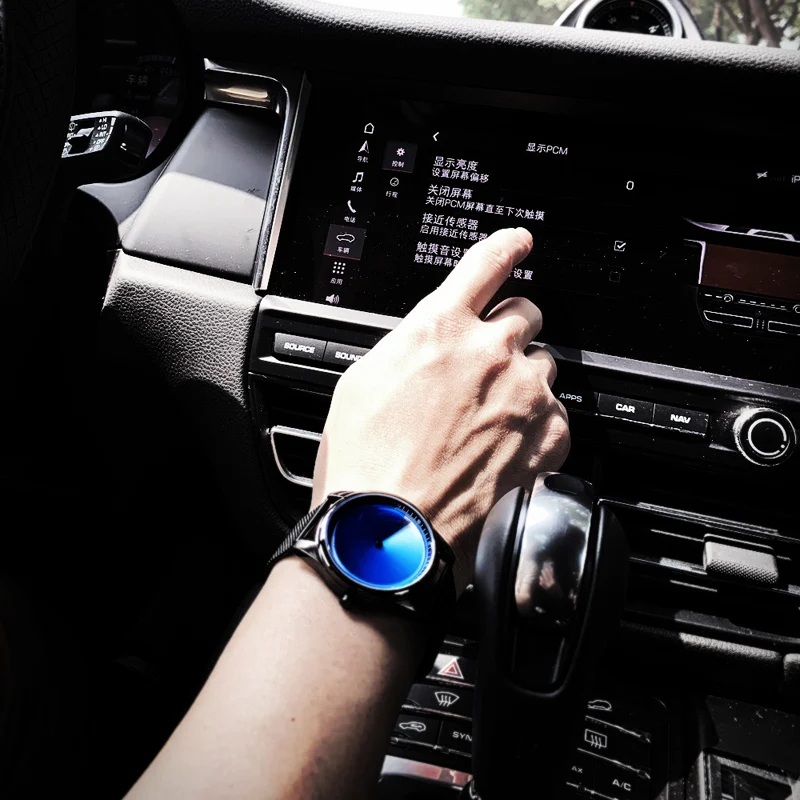 Enmex Individualization special design wristwatch changing dail blue design neutral cool fashion quartz clock men watch