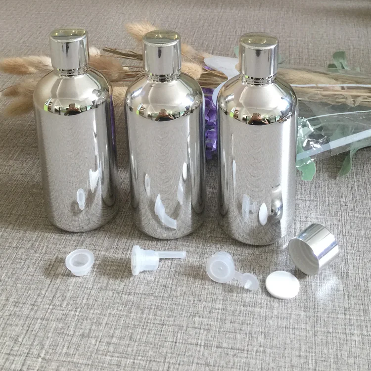 

50pieces/lot 100ml empty glass silver plated Essential oil bottle with screw lid ,glass 100ml essentical oil bottle wholesale