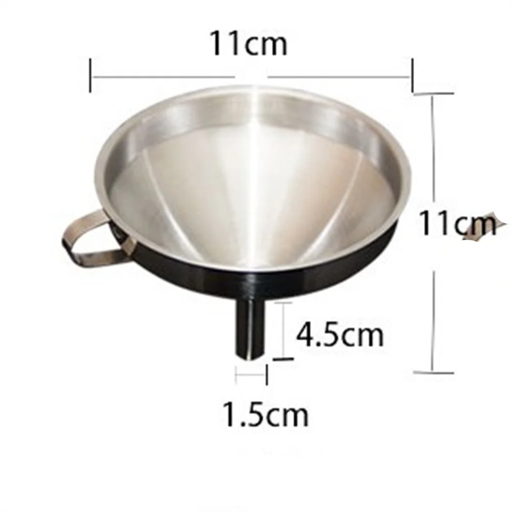 304 Rvs Multifunctionele Rvs Keuken Trechter Met Handvat en Afneembare Zeef diameter 11mm
