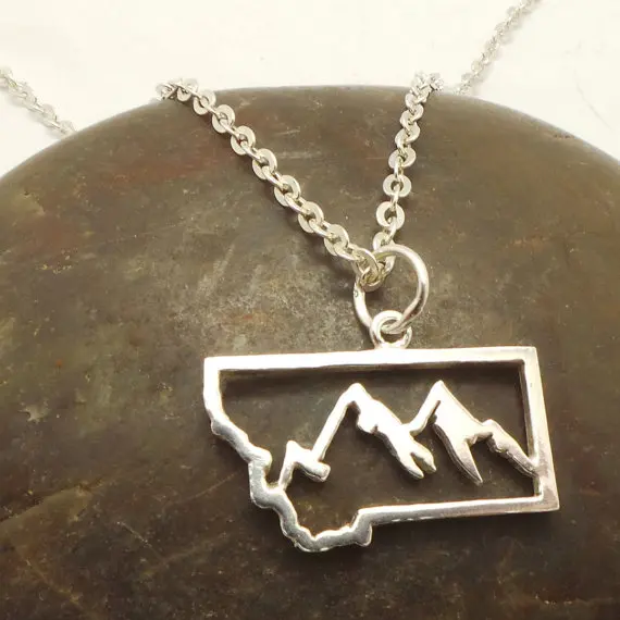 Stainless Steel Mountain Pendant Necklace Inspiration Mountaineer Motivation Hike Jewelry camp gift for her YLQ0674