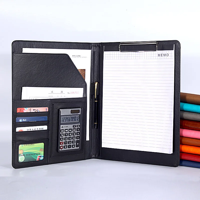 

A4 PU leather business conference file bill manager folder portfolio signature agreement padfolio document organizer writing pad