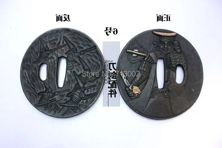 Forged TSUBA For Japanese SWORD Sabre kirsite Sept Tsuba Hero Design