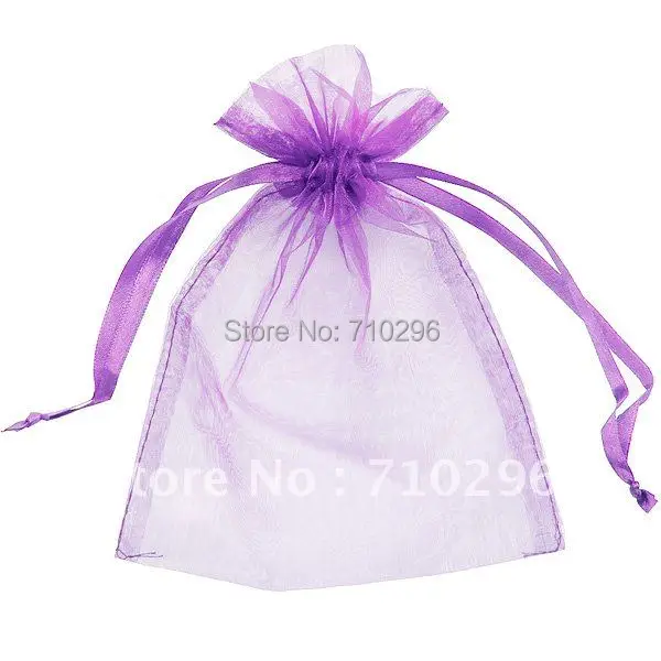 

7*9 mm Purple Organza Bag display gift bags silk pouches wedding bag