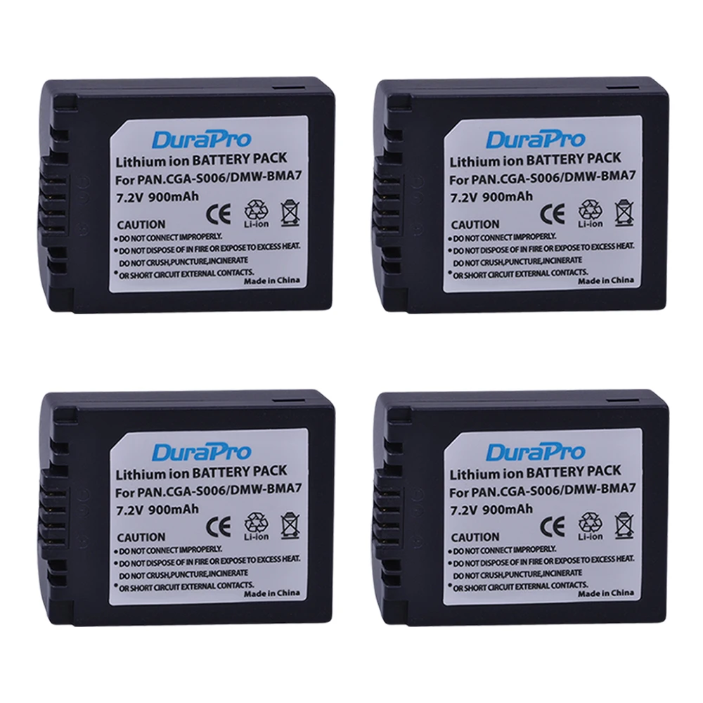 

4pc CGA-S006 CGR S006 S006E DMW-BMA7 DMW BMA7 Camera Battery for Panasonic DMC-FZ30 DMC-FZ35 DMC-FZ38 DMC-FZ50 DMC-FZ7 DMC-FZ8