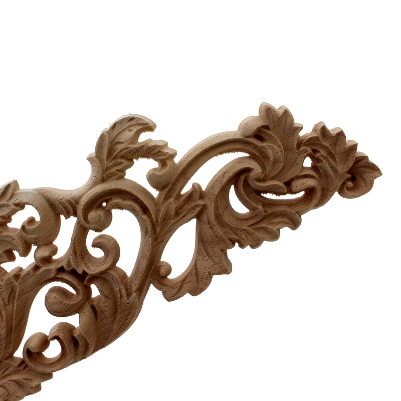 VZLX Classic Wood Applique Wooden Carved Onlay Woodcarving Decal For Home Decoration Accessories Furniture Door Decor Sculptures