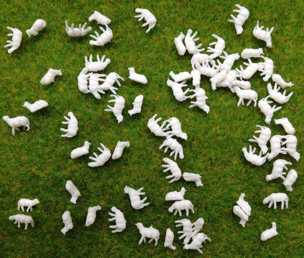 AN15003B N Scale 1:160 Unpainted Model Sheep White Farm Animals Sheep Model Scenery Landscape Layout