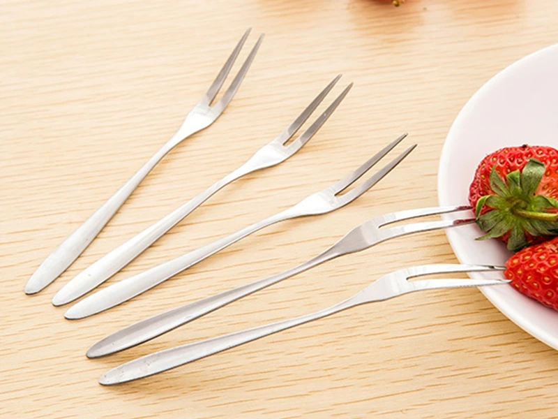 4000pcs/lot Fast shipping 13cm stainless steel fruit fork creative environmental small fruit fork