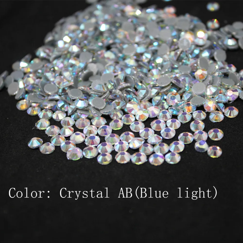 Crystal AB(blue) SS20-SS50 Machine Glass Material DMC Hotfix Rhinestones Flatback Glass For Clothing Decoration