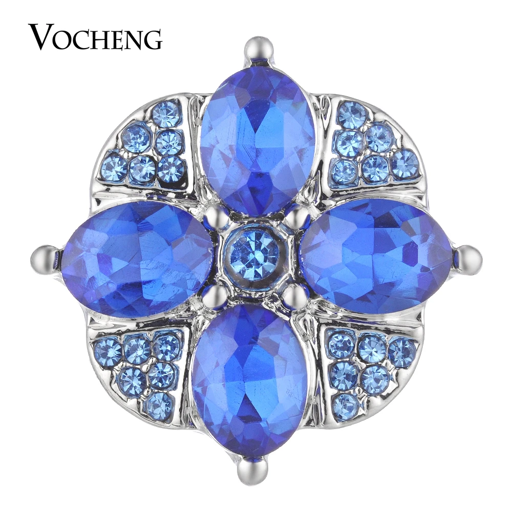 Vocheng Ginger Snap Charms Button Full Bloom Drop Rhinestone 18mm 4 Colors Vn-1775