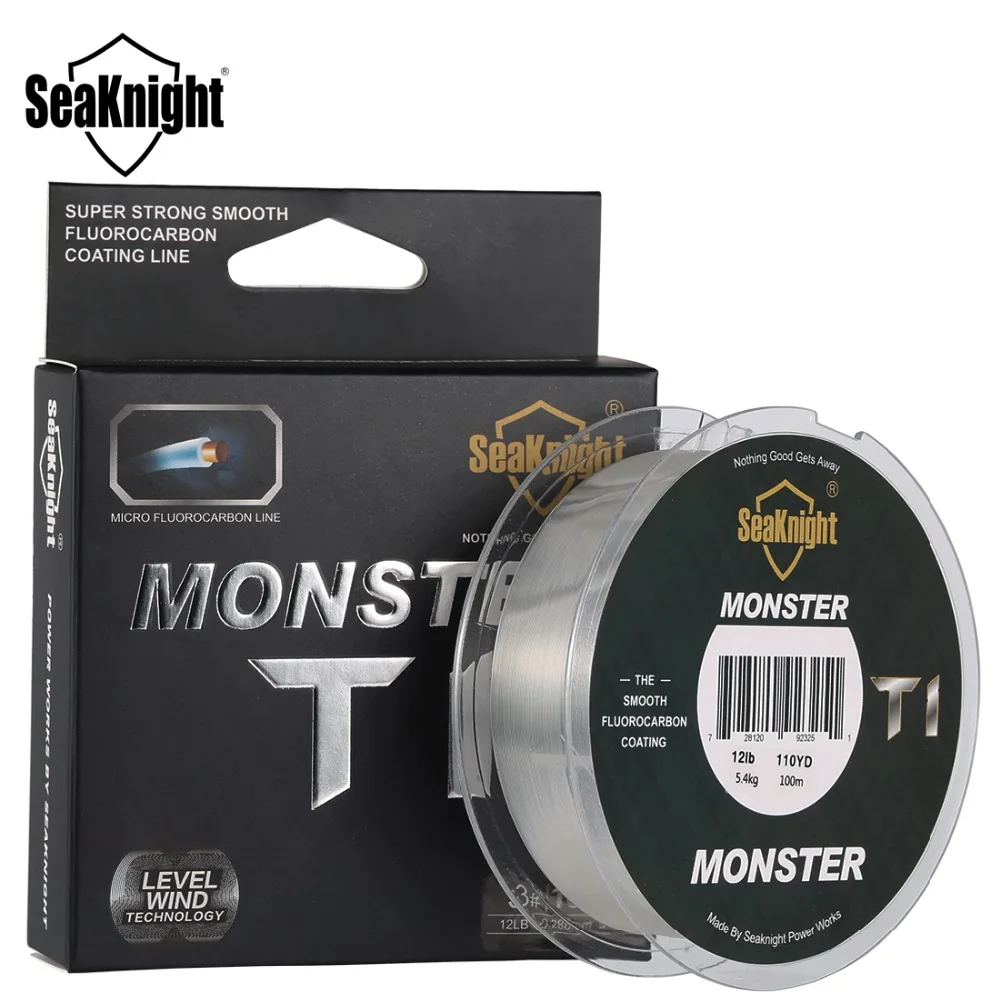 

SeaKnight Manster 2021 New Arrival T1 100M Fluorocarbon Fishing Line 100% Coating Monofilament Leader Sinking Line 0.8#-8.0#