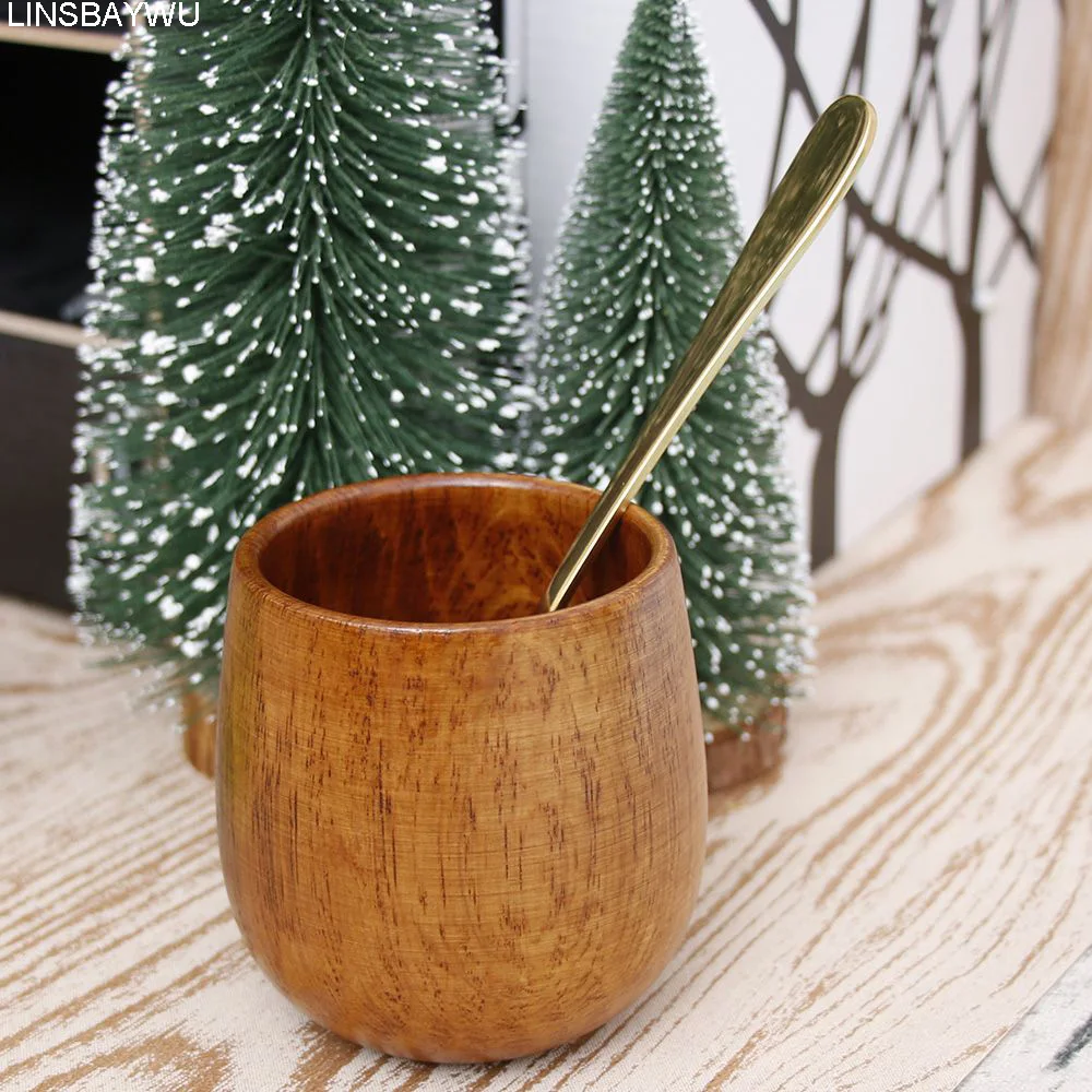 1Pcs Chinese Style Handmade Natural Spruce Wooden Tea Cups Wooden Cups Drinkware Kitchen Accessories