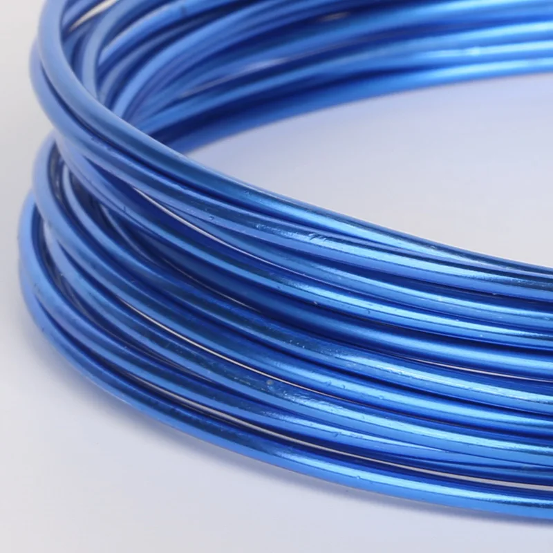 Wholesale 2mm 12 gauge length 5m anodized aluminum round wire dead soft DIY jewelry craft metallic beading wire 12 colors
