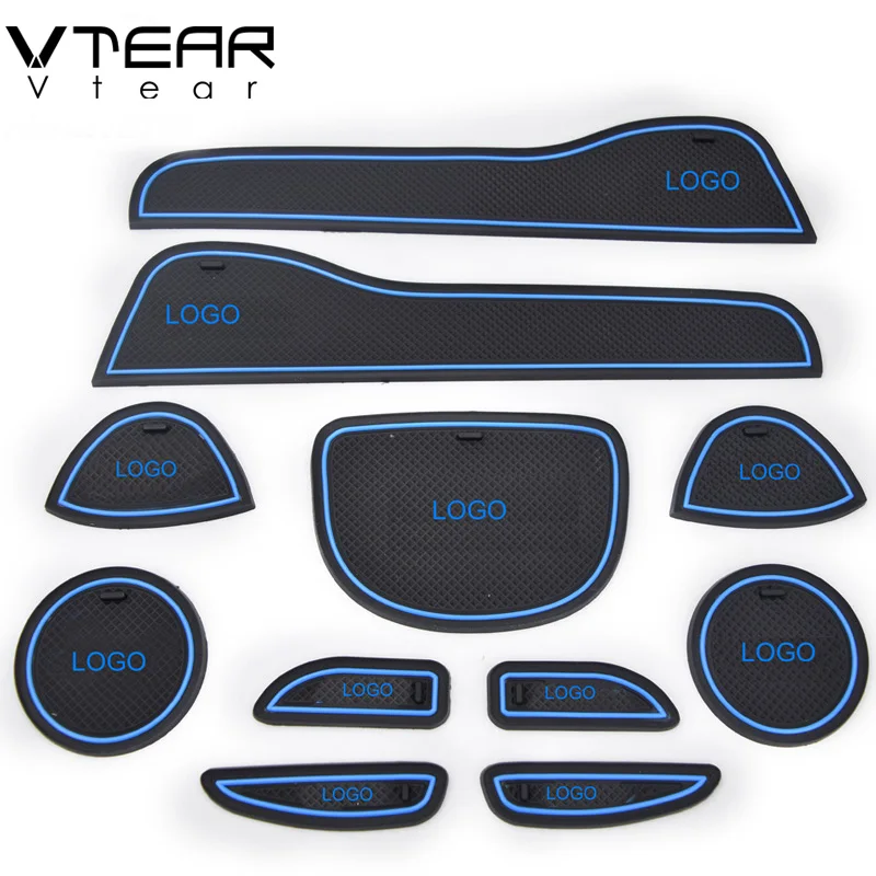 Vtear Door Groove Pad Anti-Slip Mat Stickers Car-styling Interior Decoration Acccessories For Nissan Juke 2014 2015 2016 2018