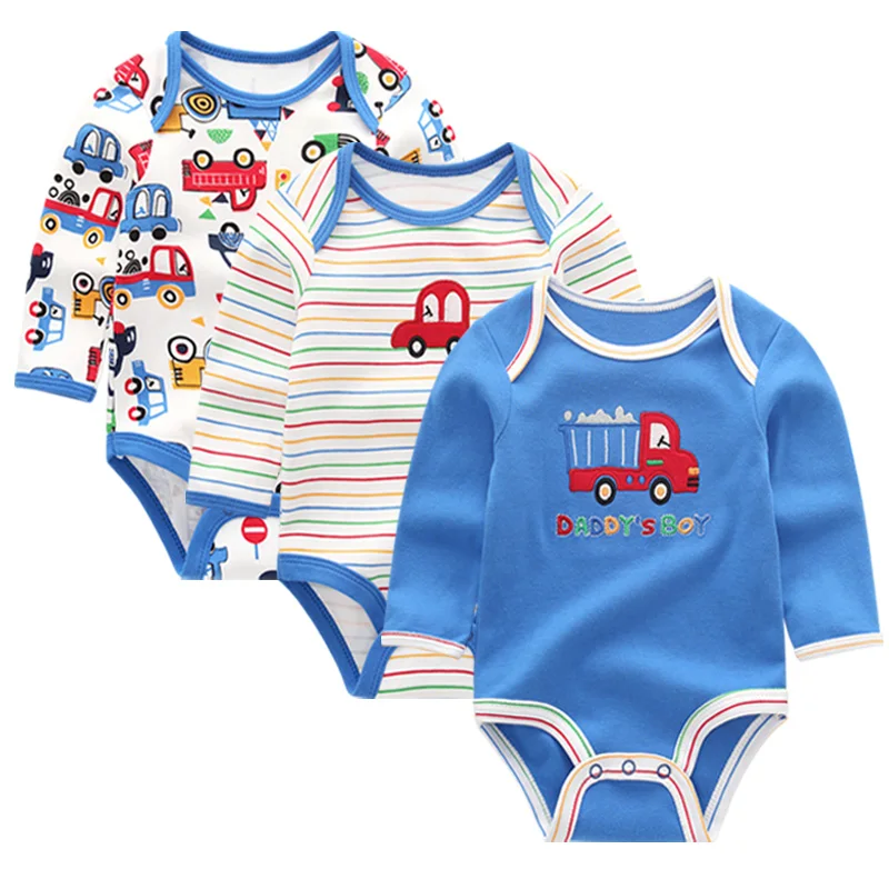 3 adet/grup uzun kollu orijinal yenidoğan bebek Bodysuit çocuk giyim bebes erkek bebek kız giysileri set vücut takım elbise