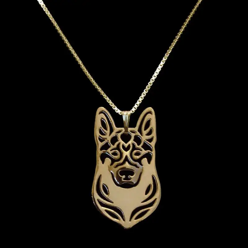 Jewelry Alloy Dog Pet Pendant Necklaces Jewelry Lovers\' German Shepherd Dog Necklaces Drop Shipping